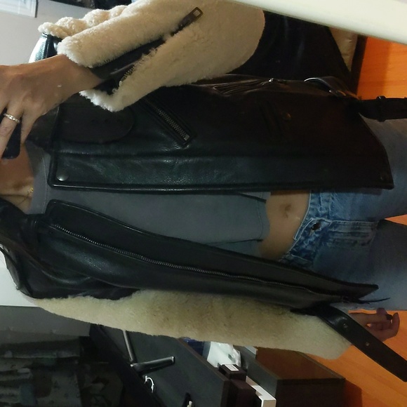 COACH SHEEPSKIN SLEEVE LEATHER JACKET - Picture 11 of 12